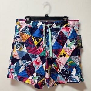 NWT Surf Society Mens Swim Trunks Size L UV Protection Moisture Wicking Vacation